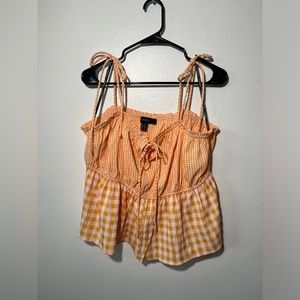 Cinched orange camisole